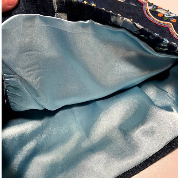 Madison Studio, Blue, Aztec Embroidery Button Top, Women's L - Picture 5 of 15